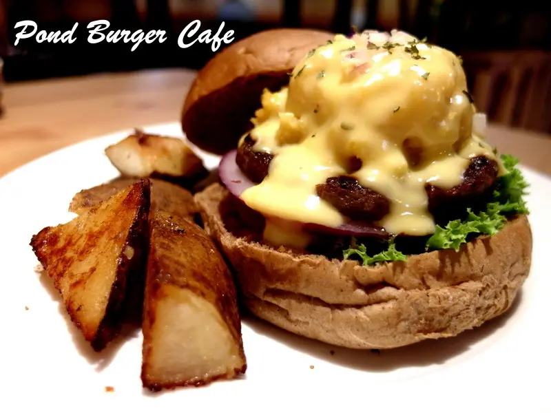 【台北信義】Pond Burger Cafe胖漢堡！很咖啡的漢堡店(有包廂)！招牌熔岩起司漢堡讓人口水直流！ (捷運台北101世貿站漢堡)