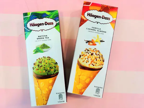 【冰品】哈根達斯Häagen-Dazs x 香草焦糖脆皮甜筒&抹茶脆皮甜筒