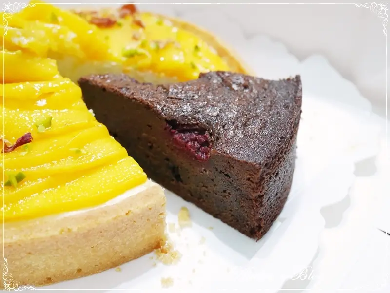 宛如玫瑰般盛開的甜美饗宴-糖粲 芒果花束塔 覆盆子布朗尼