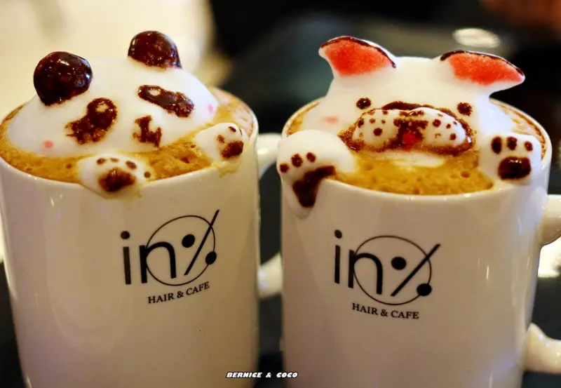 In% HAIR Salon＆cafe來捷運西門喝咖啡有圓仔 凱蒂貓 法鬥作陪(藝人小煜開的店)