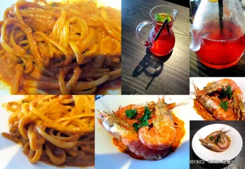 「瓦法奇朵咖啡館」--- 鮮嫩味濃的西班牙紅蝦蕃茄麵  