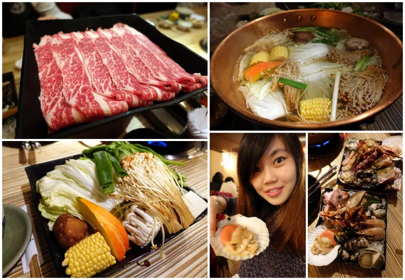 (胖樺食記) 上引水產高檔火鍋「樂烹鍋物」。都市也可品嘗到來自遠洋的海味。台北美食/濱江街/老饕精選海鮮鍋/美國安格斯牛小排              