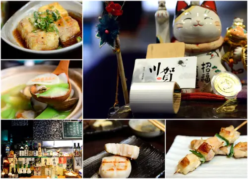 【台北食記-中山區】川賀居酒屋●深夜食堂又一發~大推鹽烤雞肉串+鹹豬肉+大干貝+蛤蠣絲瓜@麥仔の生活日記