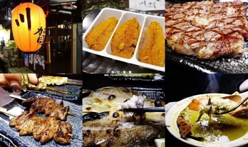 川賀燒烤居酒屋 甘甜海膽、奶油螃蟹 大啖職人匠心獨具料理集粹 放鬆小酌的深夜食堂！捷運行天宮站/中山區宵夜        
      