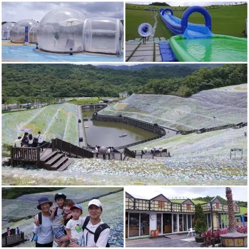 【旅遊】擁恆文創園區 星空草原。寶特瓶海打造出梵谷畫作。地景藝術、夢幻泡泡屋、燈光秀、滑草、滑水道。基隆半日遊