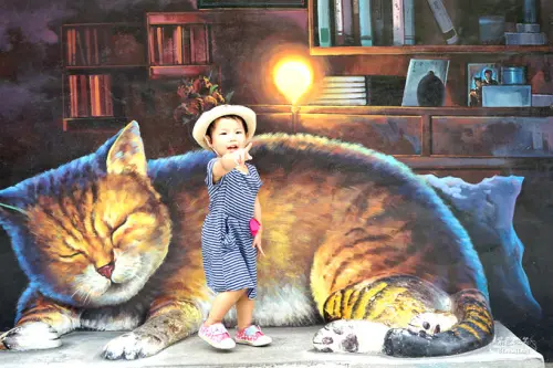 屋頂上的貓.雲林虎尾▋頂溪社區貓彩繪，充滿童趣可愛無極限