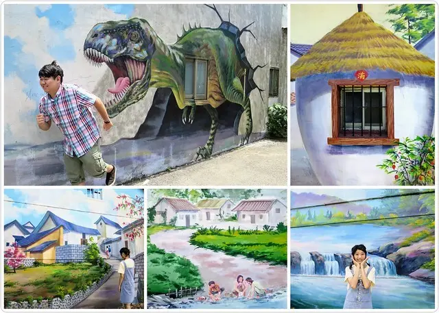 【桃園蘆竹免費景點】坑口彩繪村，彩繪牆展現農村風情，細膩畫風呈現懷舊特色！