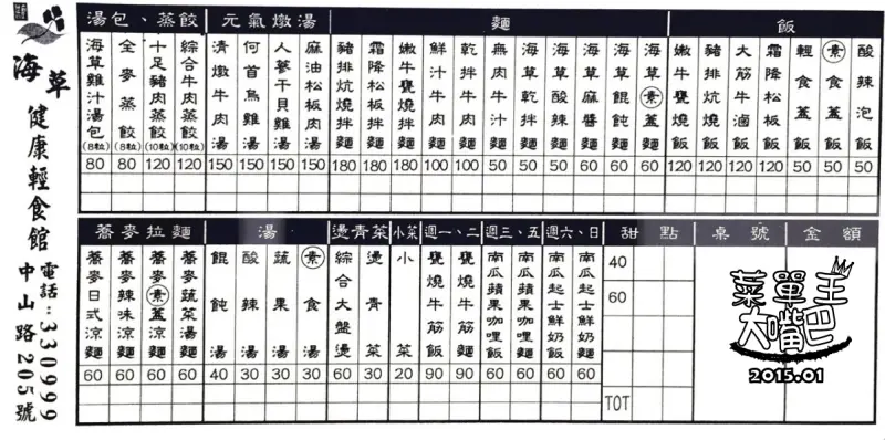【台東市小吃推薦】海草健康輕食館價位，菜單大公開!新鮮、用心、美味必吃健康料理!台東市美食小吃旅遊景點推薦!