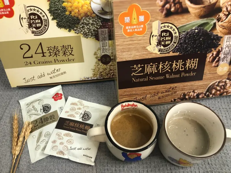 【沖泡飲品】天然穀物飲推薦｜名廚美饌 24臻穀與芝麻核桃糊，健康、營養滿滿，即食沖泡好便利，全素食！