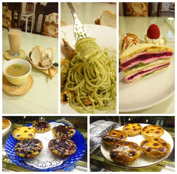 國父紀念館站。敲敲咖啡KNOCK KAFE。讓人回味無窮的青醬義大利麵及擺盤精緻的美味甜點。