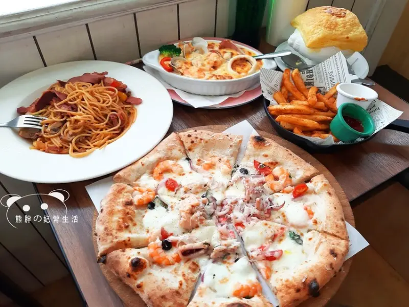 【桃園中壢】Mint Pasta 中原店平價義式餐點，還有綠地與兔兔，鬧區......