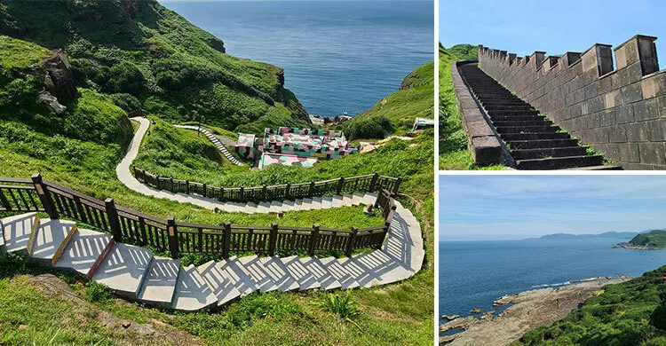 鼻頭角步道:小版萬里長城染上七彩階梯,依山傍海瑞芳小秘境！
