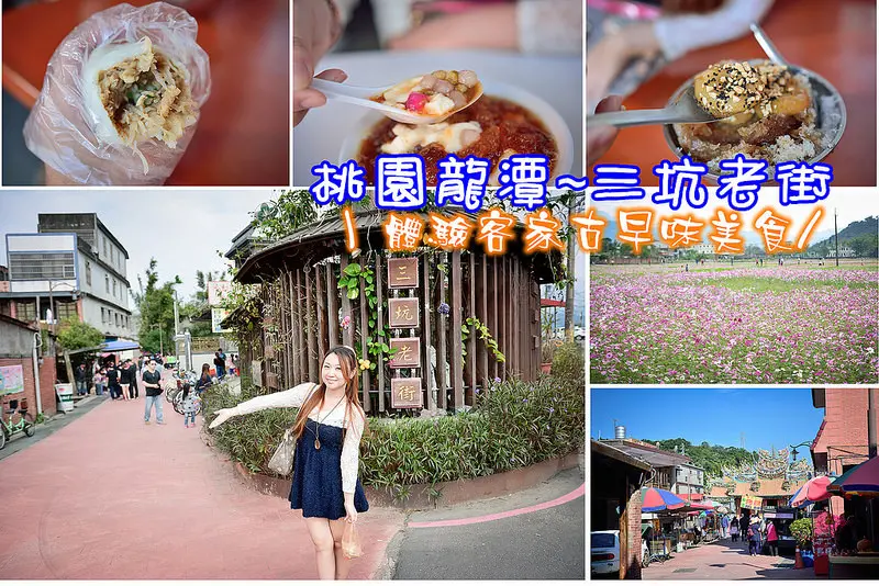 【桃園遊記】遊走三坑老街。體驗客家古早味美食/牛汶水/客家菜包/黑心豆干。遇見三坑花海