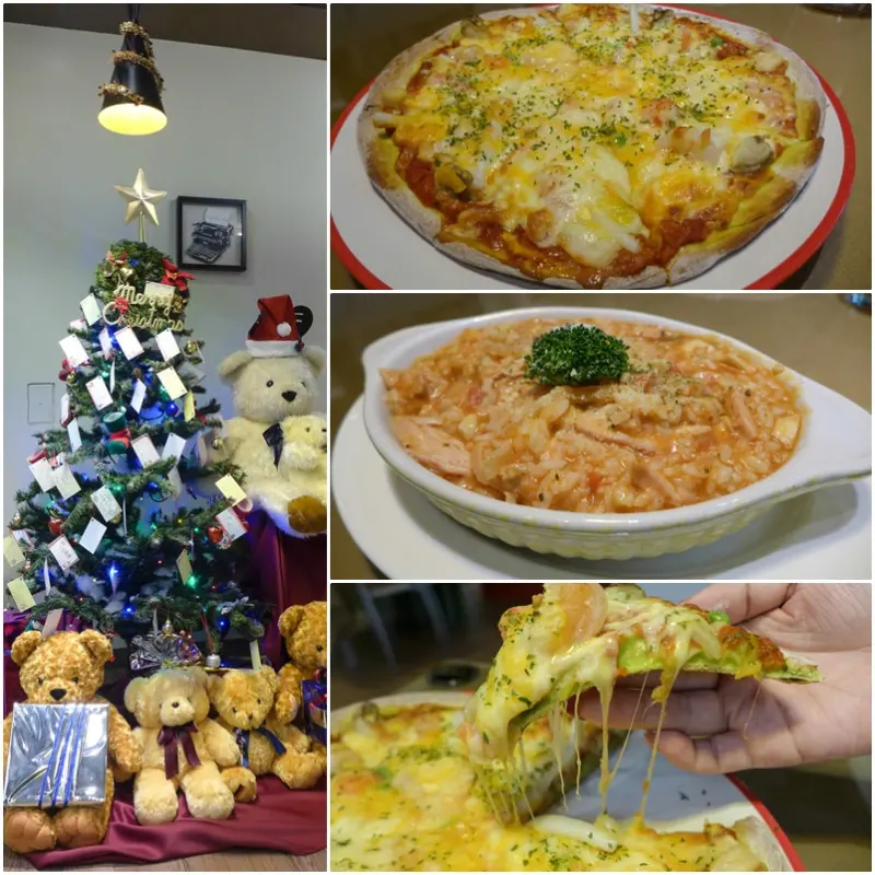 (板橋區美食)岩蘑坊,菠菜餅皮的pizza好吃又健康,燉飯的料比飯還多