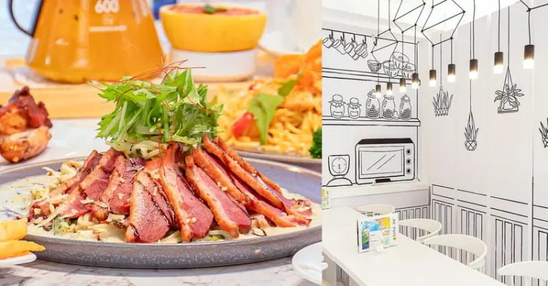 台中隱藏版全新2D畫風餐廳超好拍！下午時段不休息，想吃義式料理與甜點通通有