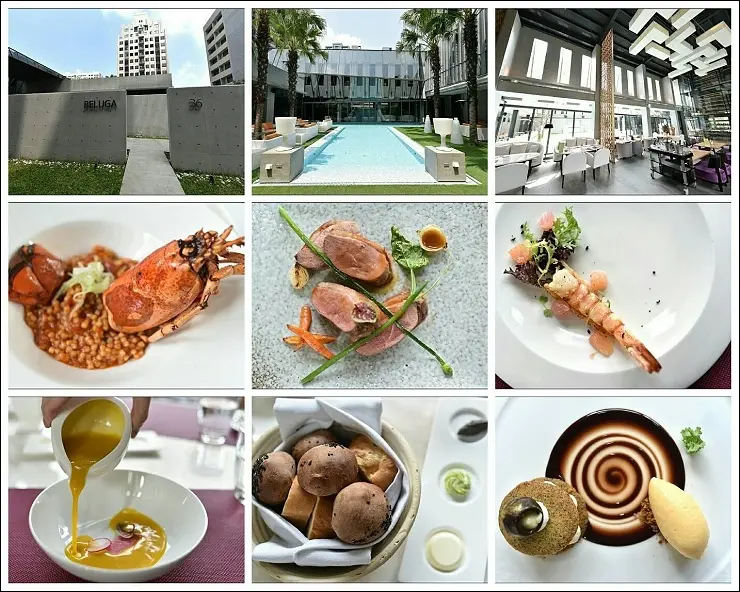 台中七期BELUGA法式餐酒館~隱藏於清水模建築中的池畔玻璃屋高檔餐廳！