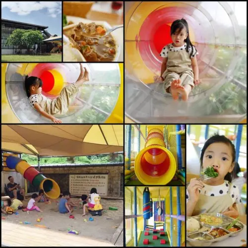 新北。三芝 | 緊臨淺水灣 海豚咖啡 景觀餐廳 ♥︎ 二層樓高透明隧道 ♥︎ 戶外溜滑梯沙坑 ♥︎ 親子餐廳