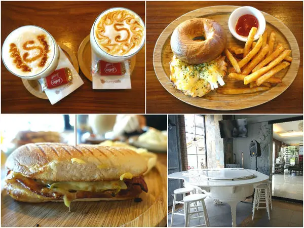 Sunny Cafe‧熱壓古巴三明治 焗烤燻雞貝果 適合自拍或被拍的平日不限時咖啡店~