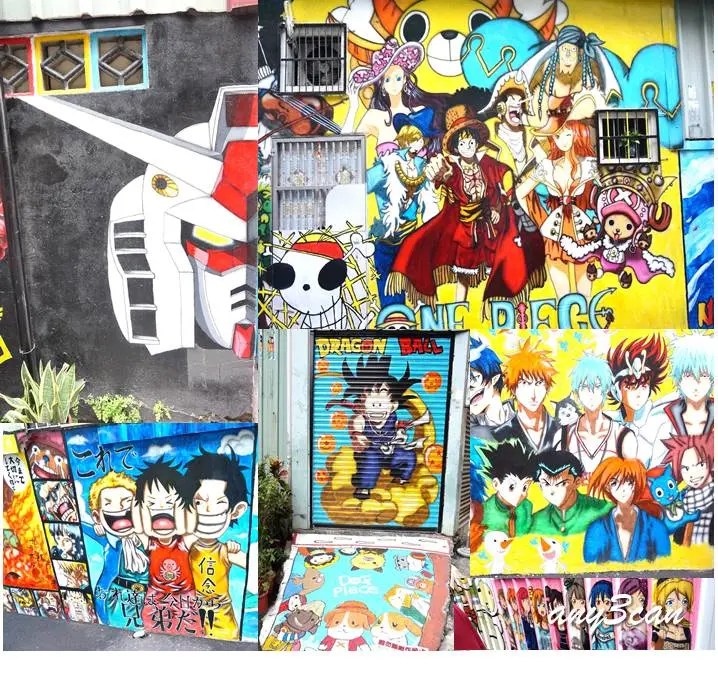 台中動漫彩繪巷  海賊、卡通應有盡有