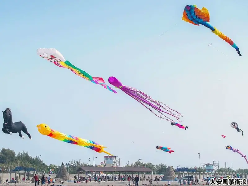 台中大型風箏中秋連假限定登場，大安海觀光推廣活動，一起看賽事、逛市集、拍地景風箏～