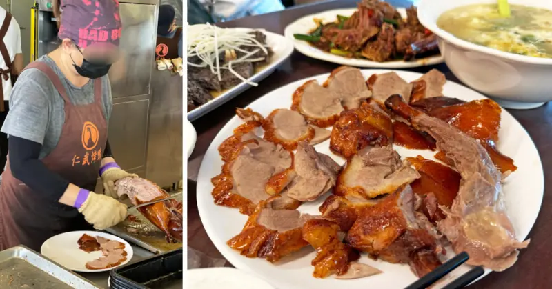 高雄平價烤鴨分享：仁武烤鴨排隊美食，內用現吃有冷氣，停車方便