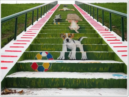 【遊】【蘆洲】環提大道．彩繪狗階梯