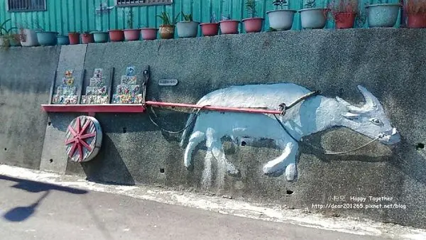 ▌遊記 ▌台南關廟▶北寮彩繪村♥漫步在田園鄉村間。隨處可見可愛小動物彩繪