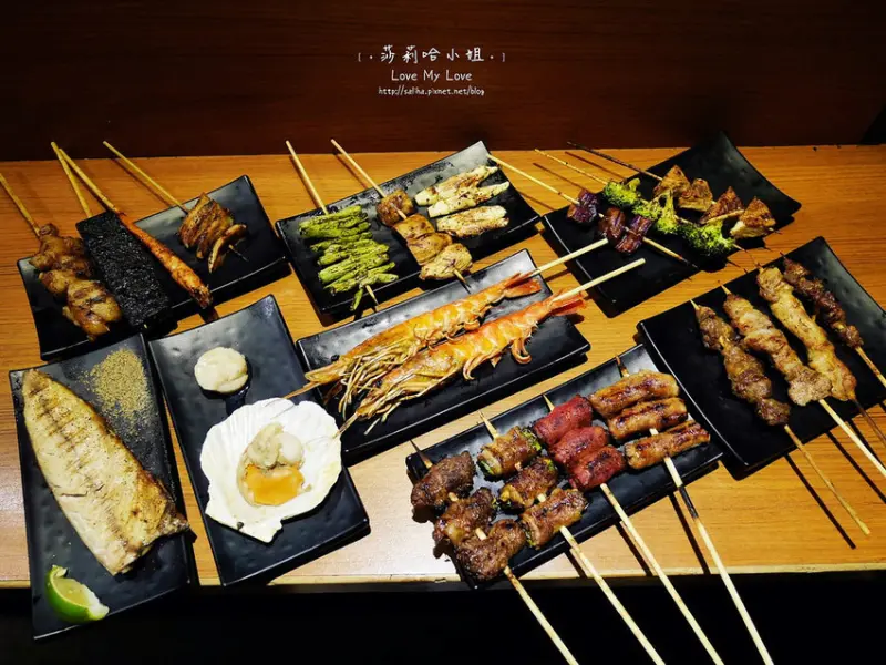 *台北中山區長安東路餐廳*柒串燒屋~人氣平價好吃焦糖串燒,食尚玩家推薦居酒屋!可以訂位,外帶