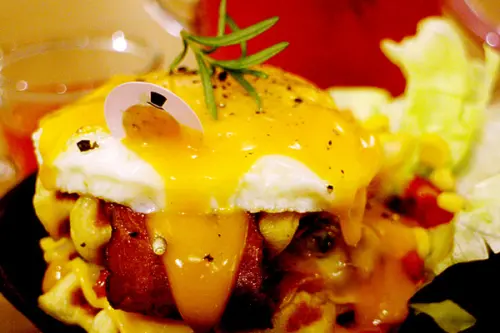 【羽諾食記】夢幻甜點~鐵鍋雙層培根瓦芙 哈密瓜塔瓦芙 蕾蓓蒂比利時鬆餅              