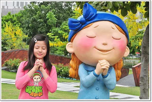 ❤台南景點。南科湖濱雅舍幾米公園，幾米之作~美好的祝福，願望盛開，許諾之地