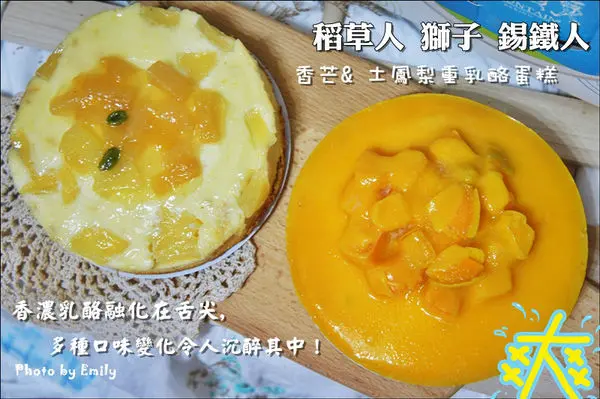 ╠宅配。美食╣稻草人 獅子 錫鐵人☆~夏日正盛然《土鳳梨+芒果重乳酪蛋糕、金磚燒》伴手禮首選!!