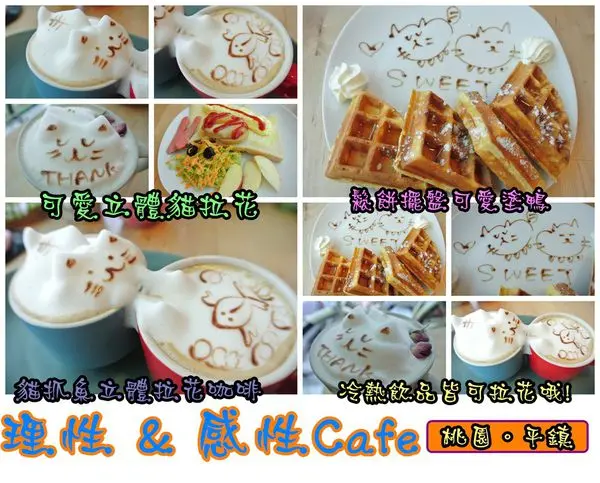 【美食】oO。。平鎮　理性＆感性CAFE（近育達高中）　超厲害的立體貓抓魚拉花，這裡有喲～～oO。o○。　        
      