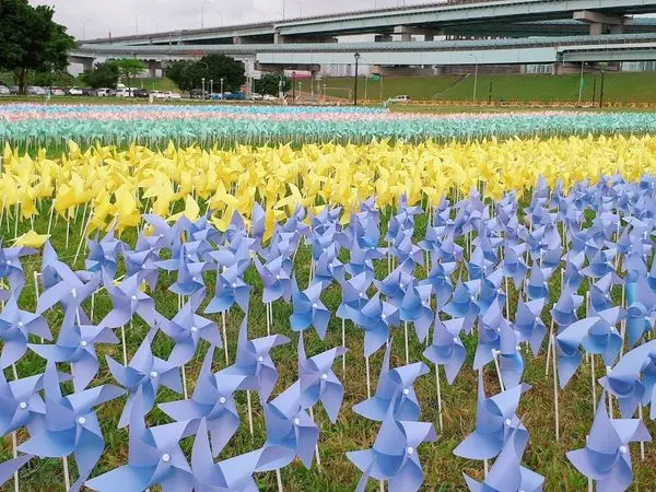 【新北大台北都會公園】2018網美必拍景點/最新造景幸運草溜滑梯、巨大馬卡龍大風車、愛心花海、Tiffany藍翅膀夢幻登場