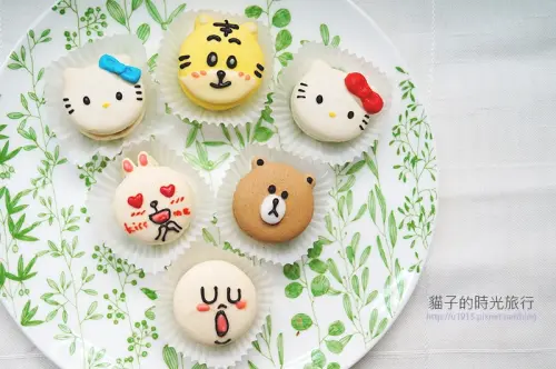 宅配美食│原宿手創烘焙。Hello Kitty、熊大、兔兔、饅頭人療癒系客製化造型馬卡龍
