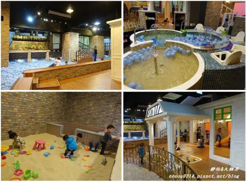 【台北親子餐廳】大樹站 Mr Tree Station-學齡前親子餐廳♥英倫風三池合一的親子空間~花園水池+火車球池+大笨鐘沙池