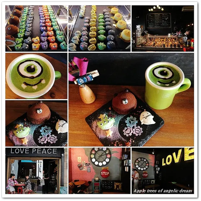 『台中西屯區』Love Peace Cafe●可愛卡通造型馬卡龍 大眼怪抹茶 逢甲商圈人氣甜點店