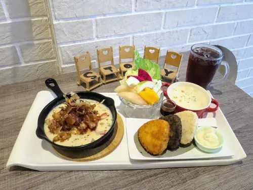 【台中南屯美食】故事．家義大利美食坊，獨家手工特製「鬼島飯丸」，搭配和風奶油燒肉對味且無違和！