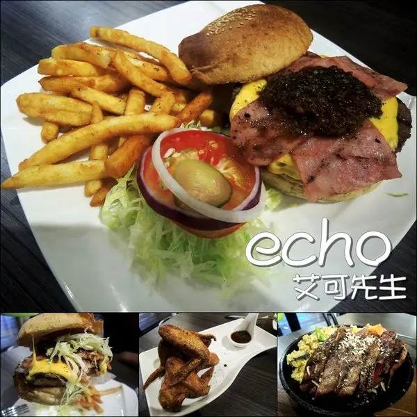 【台中│逢甲】艾可先生漢堡餐廳(逢甲店)。美式漢堡店也有賣法式燉飯欸！
