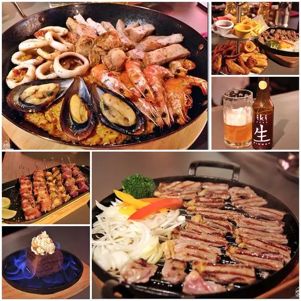 『中壢美食』巨大木盆沙拉、超豐富美味牛排海鮮鍋飯的美式復古工業風無國界料理餐酒館-Our Bistro 小聚食堂