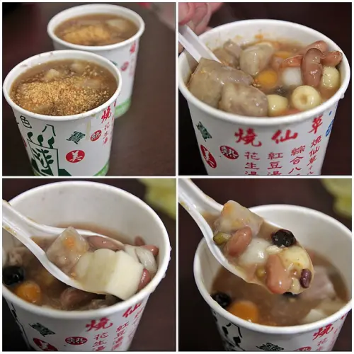 『宜蘭美食』 東門夜市必吃八寶湯、糖炒栗子、蔥油餅，料多實在超滿足-善美燒仙草、正宗天津糖炒栗子、彭記蔥油餅