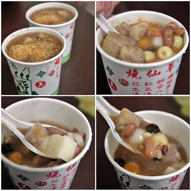 『宜蘭美食』 東門夜市必吃八寶湯、糖炒栗子、蔥油餅，料多實在超滿足-善美燒仙草、正宗天津糖炒栗子、彭記蔥油餅