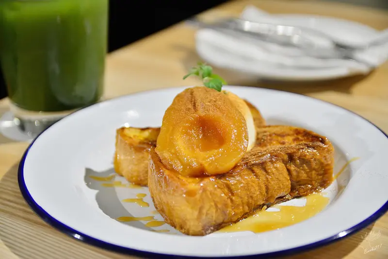 Stoppage Time 補時咖啡館:焦糖洋梨吐司與檸檬冰抹茶