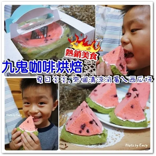 ╠團購。宅配甜點╣新奇商品熱賣中~透心涼的夏日甜品♥可愛造型西瓜蛋糕,九鬼咖啡烘焙！