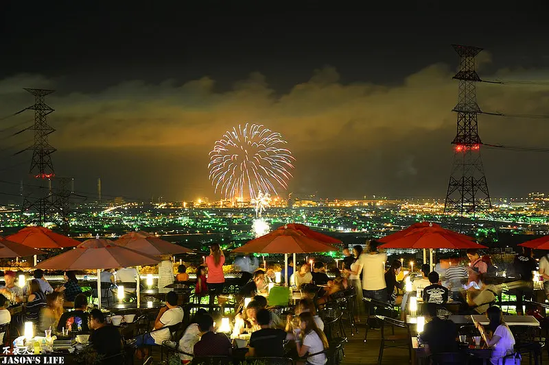 【台中│景點】台中新夜景餐廳，沙鹿不夜城，庭園設計好美。不夜天夜景餐廳