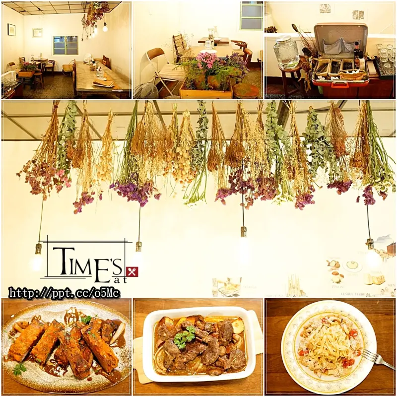 【台北美食】Times Eat／士林捷運站～隱藏巷弄裡的美食，IG熱門打卡景點，乾燥花餐廳，氣氛佳，必點辣味雞肉麵／時時香烤豬肋排／紅酒燉牛肉
