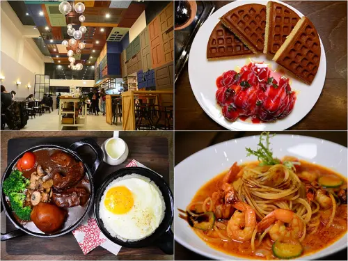 【台中南屯｜美食】大面綠植牆好拍，更新菜單，推薦咖哩牛腩，草莓季鬆餅來囉。木門咖啡(Wooden Door)(二訪)