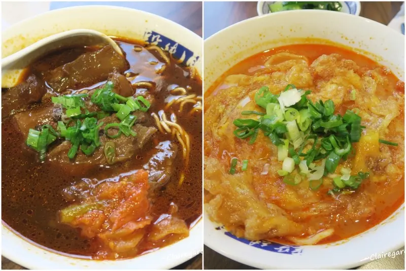 新竹 竹北 段純貞~超夯名店，下午兩點半還在排隊。不只牛肉麵，煎蛋麵也狠厲害