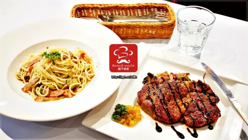 【台北美食】鬍子叔叔／信義安和站～超值推薦饗樂雙人套餐，CP值高，義大利麵／燉飯／排餐／甜點／飲料，免收10%的服務費，焗烤再免費