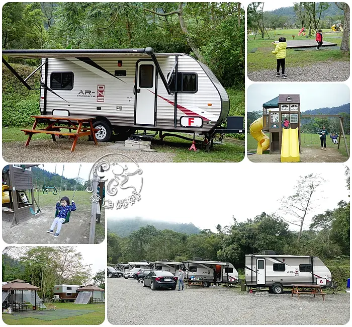新竹露營/親子住宿【威尼斯溫泉露營地】可選擇棧板、營地或免裝備的露營車，超大草皮與兒童遊戲區，讓孩子們不受拘束、自由奔跑！營地鄰近內灣老街！
