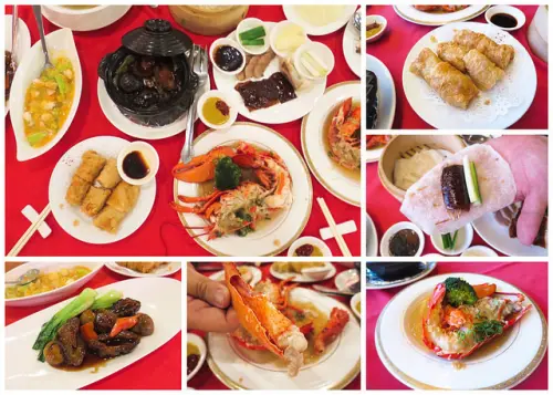 【台北餐廳】「六福客棧」金鳳廳，雙人龍鮑烤鴨套餐，波士頓活龍蝦/鮑魚/脆皮烤鴨及海參，一次滿足愛吃海鮮和港點的人~ (捷運松江南京站)